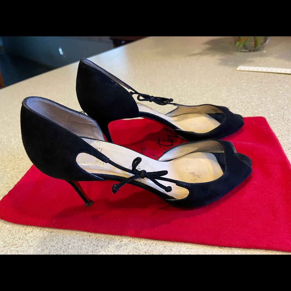Christian Louboutin Black Suede Heels
